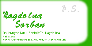 magdolna sorban business card